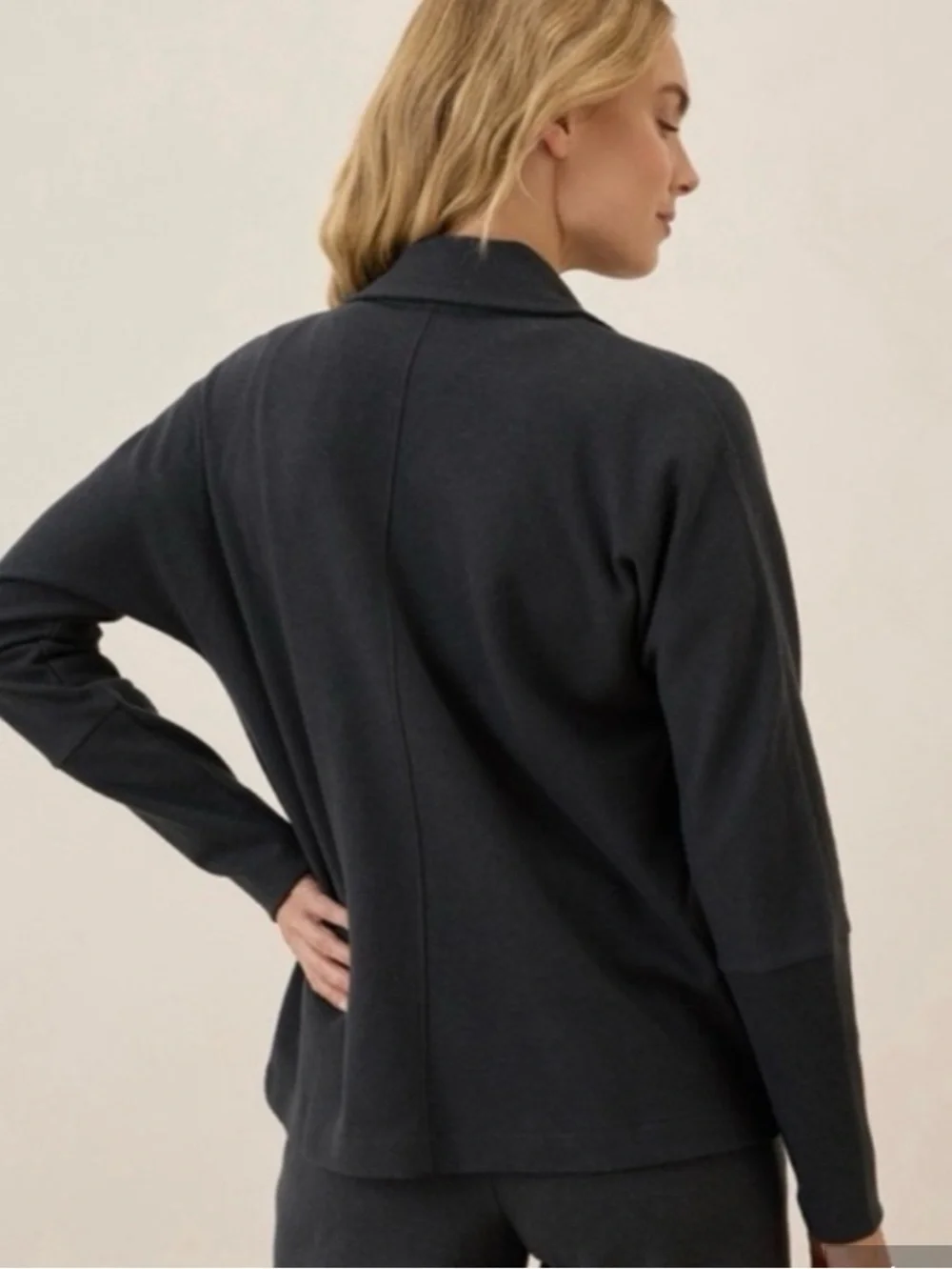 Pact Organic Cotton Relaxed Blazer In Charcoal Heather Gray Size XL.
